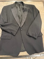 Jos A Bank Tuxedo Suit Mens 44R Black 38 Waist Wool