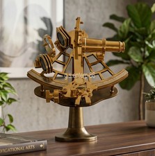 Sextant laiton 9" fonctionnel marine nautique allemande ancien vintage cadeau...