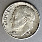 NICE 1962 ROOSEVELT DIME.  90% SILVER.