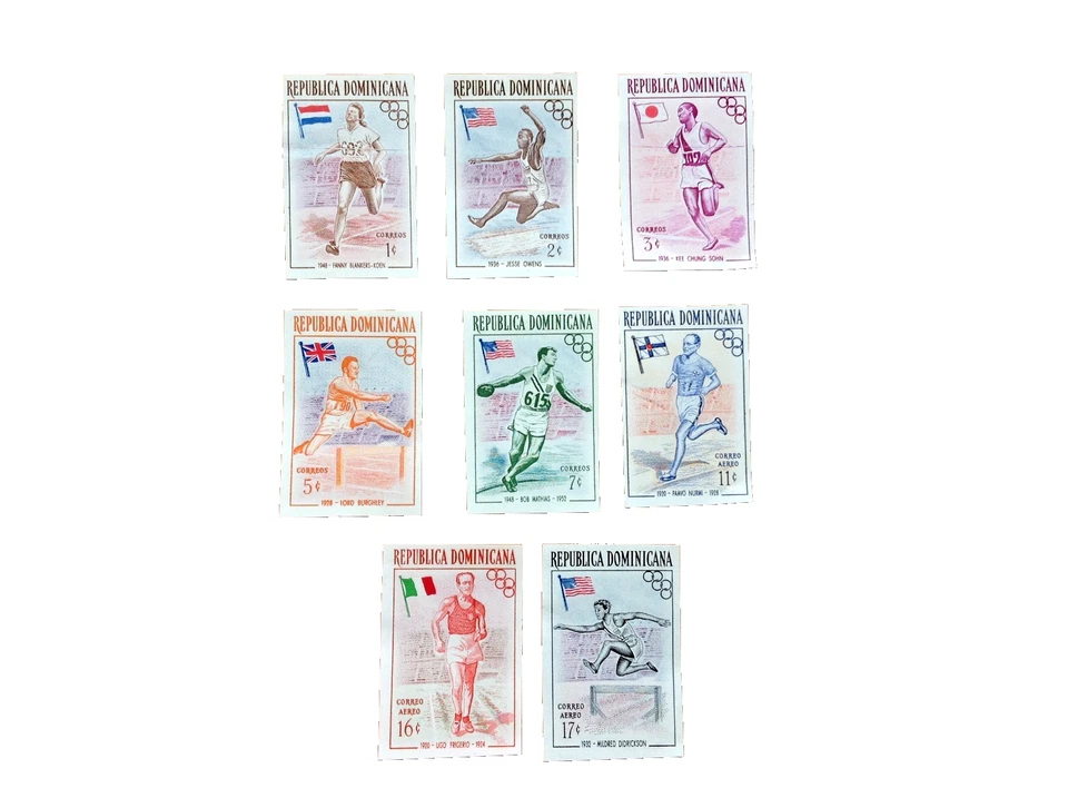Dominican Republic 1957 Olympic Games MH stamps SG 667 - 675 Jesse Owens - Image 2 of 3
