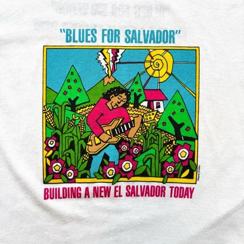 “Blues For Salvador” Benefit Concert T-Shirt BILL G 1980s vintage concert t-shirt, vintage, single stitch, B+ condition