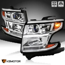 Fits 2015-2020 Chevy Tahoe Suburban LED Strip Projector Headlights Lamp L+R Pair