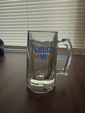 Vintage Natural Light Beer Clear Glass Handle...