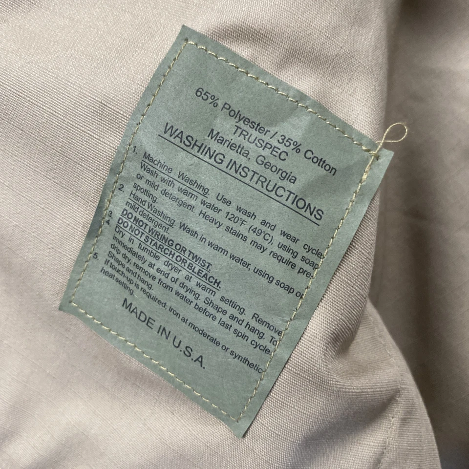 Tru Spec Military BDU Utility Pocket Button Jacket Mens XL Long Beige Chore Coat - Image 4 of 4