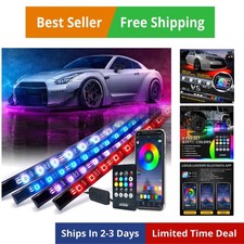 4Pcs Underglow LED Lights for Cars, 8 Color RGB 252 LEDs Sound Active Functio...