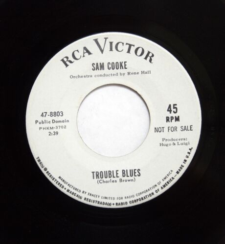SAN COOKE Soul PROMO 45rpm Trouble Blues b/w Let's Go Steady Again HEAR - Picture 1 of 2