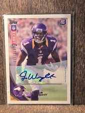 2012 Topps Kickoff Auto /160 Jarius Wright #15 Rookie Auto RC SP Vikings