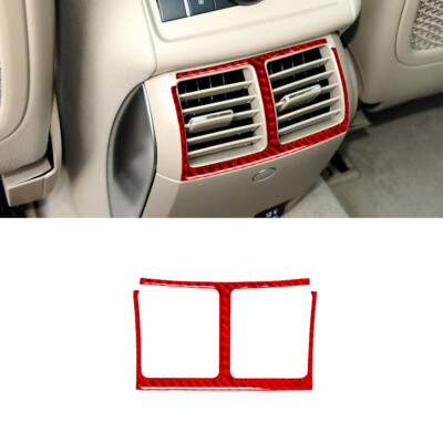 Red For Mercedes R-Class 2009-2012 Rear Central Air Vent Trim Cover Carbon Fiber