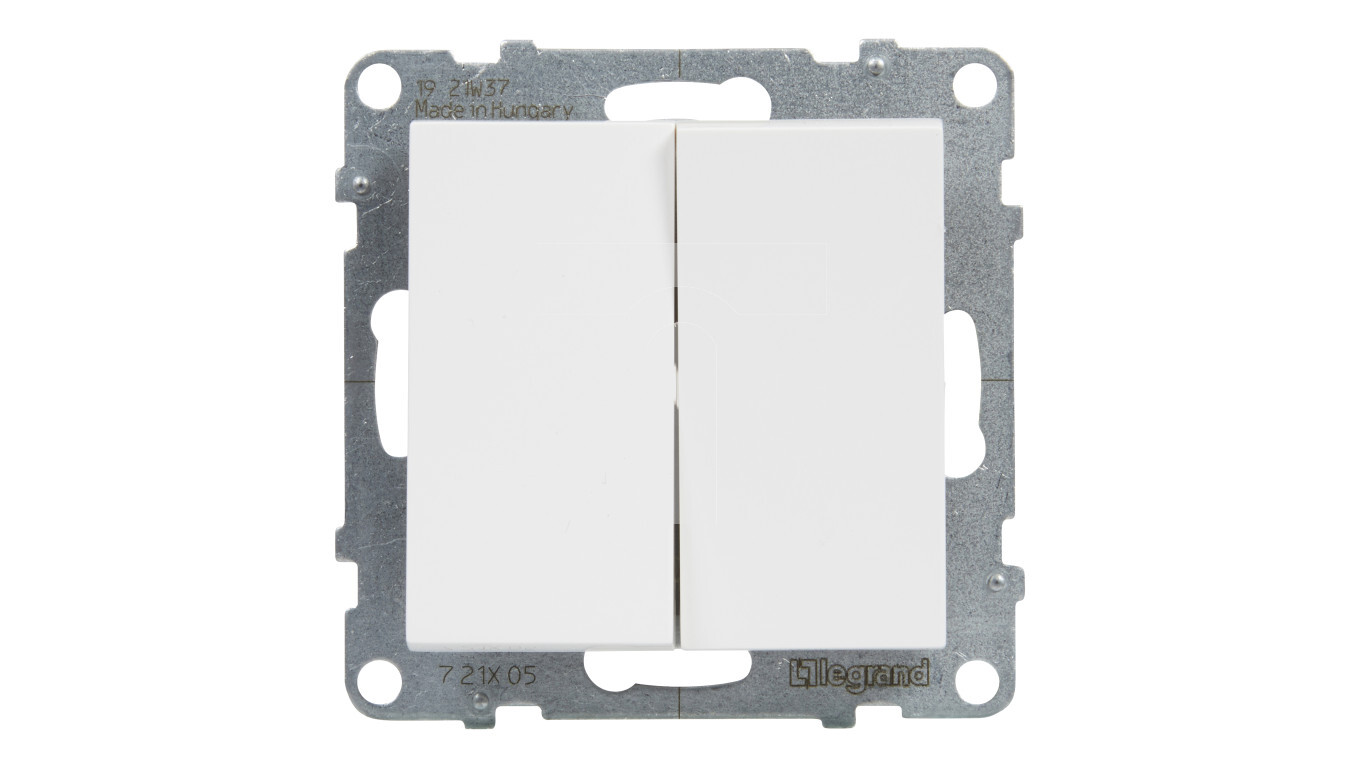 SUNO Double candlestick switch white 10AX 250V automatic terminals 721105 /T2UK