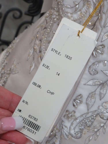 P11W CASABLANCA 1835 SZ 14 $1199 PLEATED BEADED SATIN FORMAL GOWN DRESS - Picture 15 of 18