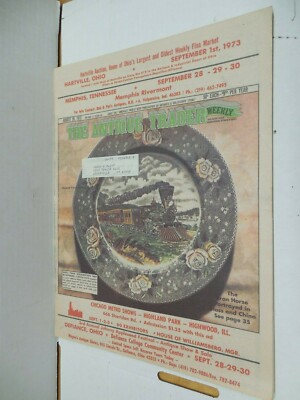 Antique Trader Weekly August 28 1973 Iron Horse Trains Plates Glass Currier Ives