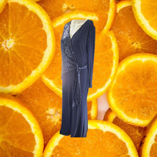 Lauren Ralph Lauren Blue and Blue Sequin Long Sleeve Long Dress Size 10