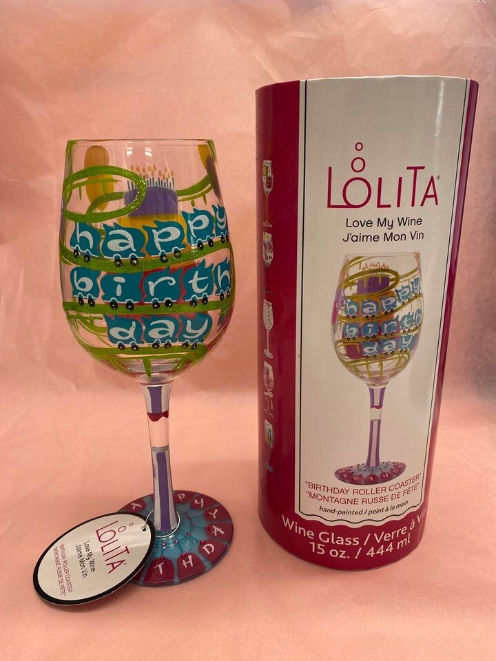 Lolita Love my wine 'Happy Birthday' glass