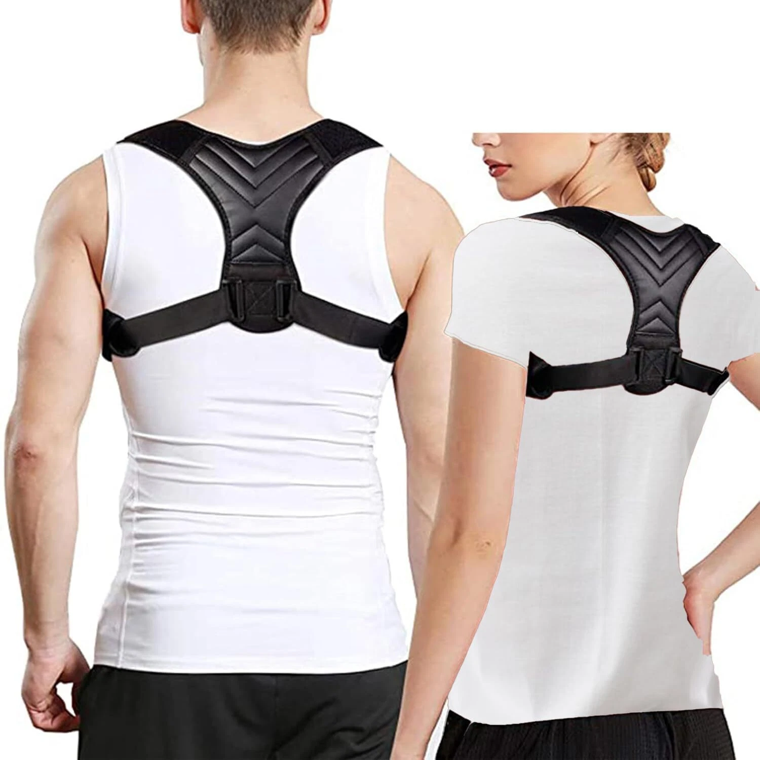 GREATCITI Posture Corrector Men and Women  Adjustable Back Brace Belt 