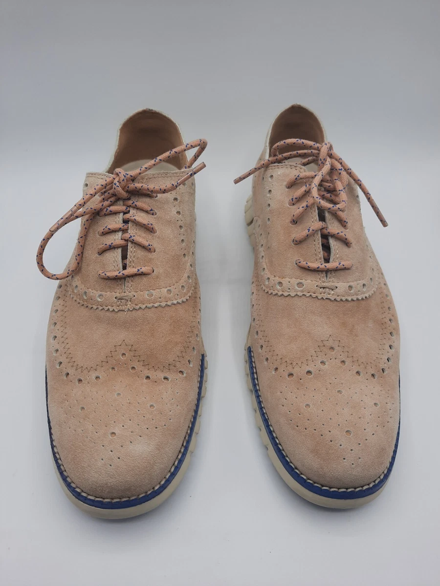 Cole Haan Men s Zerogrand Wing OX Oxford Denim Extra Camel Suede Nautical 9 Rare