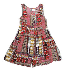 Urban Outfitters Kiss the Sky Patchwork Mini Dress Size X-Small Button Front Red