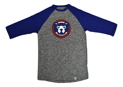 Majestic Mens Chicago Cubs Baseball Raglan Shirt New Small
