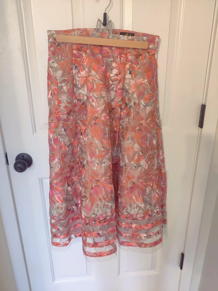 Falda midi de organza Sachin + Babi Strawberry Hill - Talla 12P - Anthropologie Foto 2 de 4