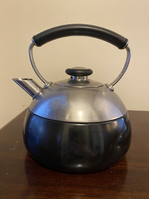 Copco Teapot Tea Kettle Stainless Steel Two Tone Mesh Ball Spout Whistle Lid