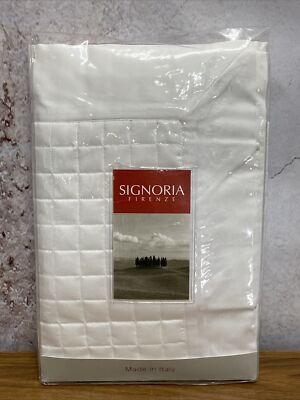 New Signoria Firenze MASACCIO White King Quilted Sham  Made in ITALY NIP C6