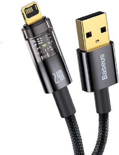 Baseus 2 m USB naar Lightning-kabel, 2,4 A (zwart) CATS000501 - Afbeelding 2 van 3