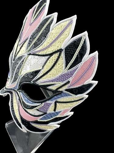 Vtg Lladro Kaleidoscope Mask No 7 Figurine Retired Pink Black Lace Stand in Box - Picture 8 of 24