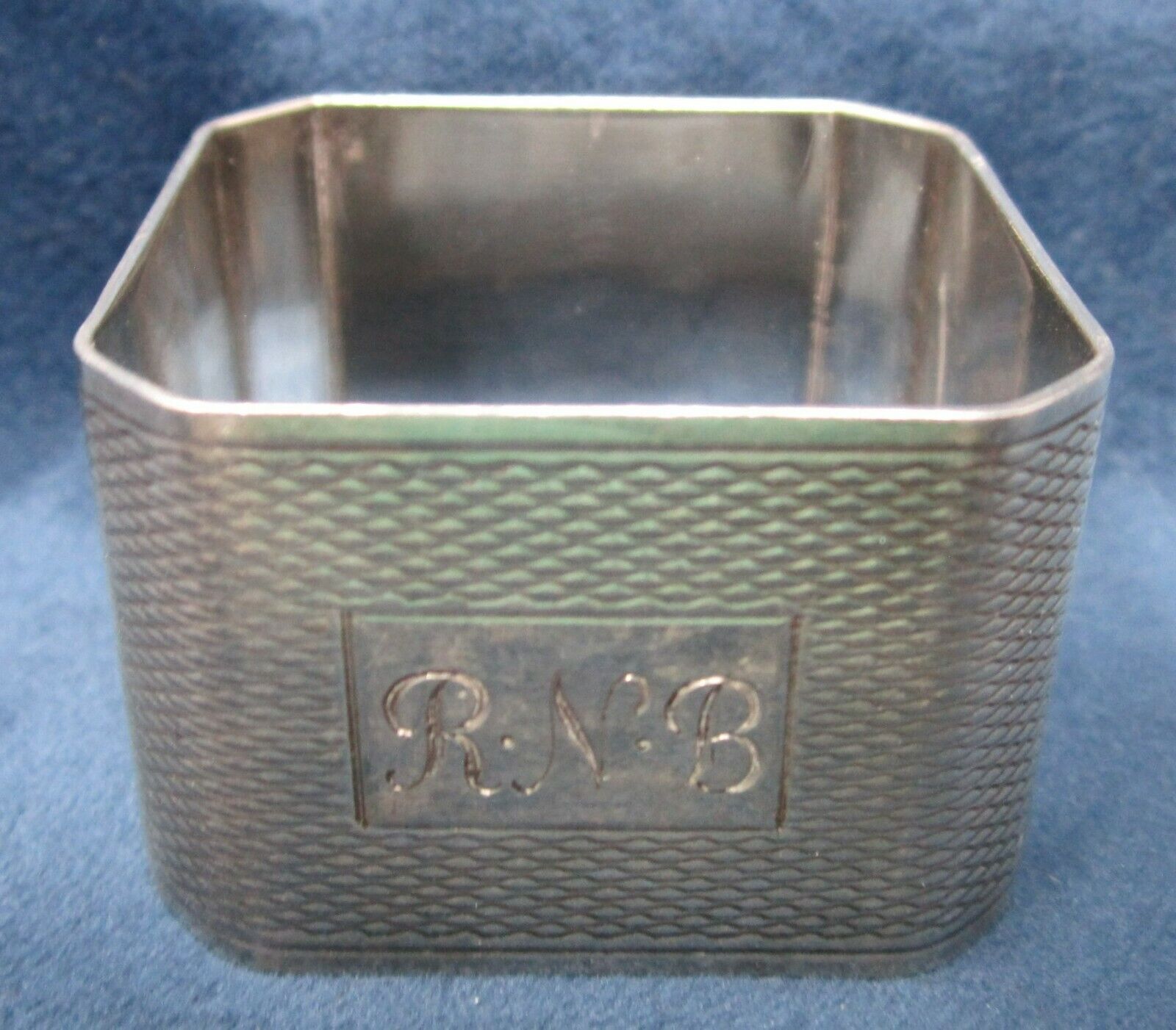 Sterling Silver Napkin Ring Mono "RNB" Birmingham England 1959 C. S. Green & Co.