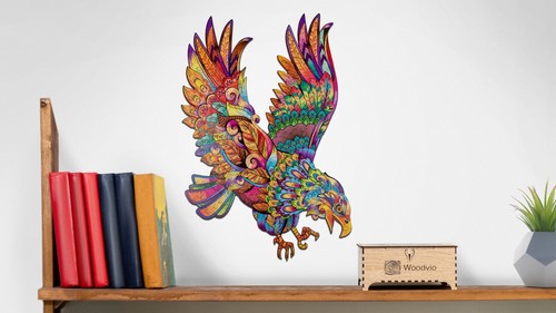 WOODVIO - Puzzle de madera para adultos y ni?os - ?guila, 207 piezas (49x33 cm) - Imagen 3 de 7
