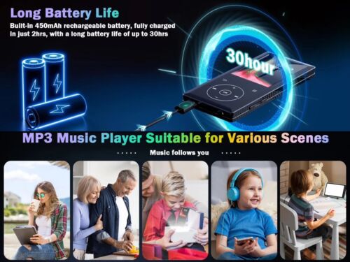 Bluetooth Support 128GB MP4/MP3 Lossless Music Player FM Radio Recorder Sport UK - Picture 7 of 20