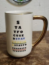 Tabitha Brown Target STAY FOCUSED Eye Chart Coffee Tea Mug Cup