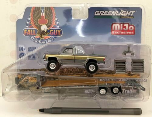 Greenlight 1982 GMC K-2500 LKW mit Schwanenhals Anhänger ""Fall Guy"" 1/64 51426 Jagd - Bild 1 von 1