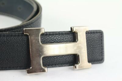 Hermès 32mm Reversible H Logo Belt Kit Matte Silver Black x Navy Blue 114h47 Hermès 32mm Reversible H Logo Belt Kit Matte Silver Black x  main image 3