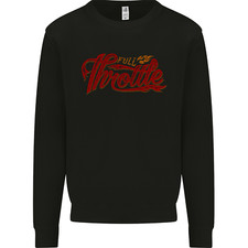 Full Throttle Motorcycle Biker Motorbike Chopper Mens Sweatshirt Jumper