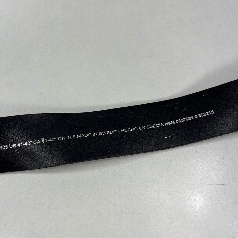 H&M Black Stretched Leather Dress Belt Men's Size 38 eBay
