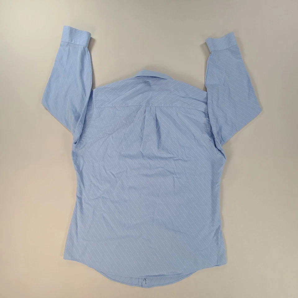 Geoffrey Beene Shirt Mens Large Blue Button Up Wrinkle Free Fitted Comfort - Image 2 of 4