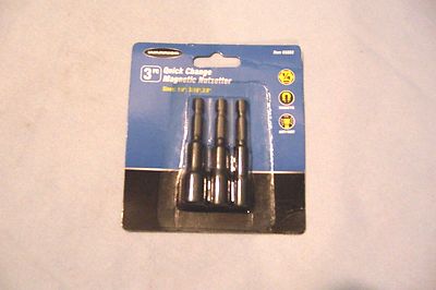 New 3pc Magnetic Nut Setters Set 1/4