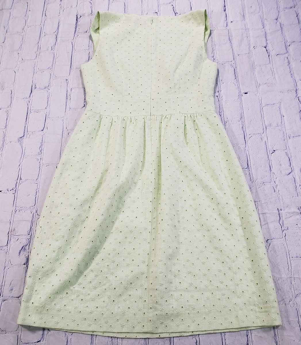 Brooks Brothers WOMENS SIZE S Sleeveless Dress Green Floral Crochet Lined