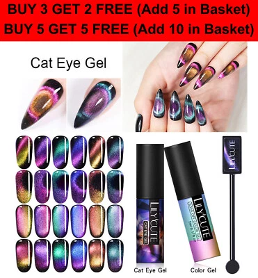 LILYCUTE 9D Cat Eye Nail Gel Polish Magnet UV LED Soak Off Magnetic Gel Varnish