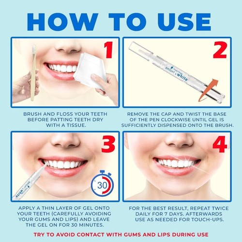 2x Teeth Whitening Gel Pen 20+ Uses Professionally Formulated Low Sensitivity - Picture 4 of 8