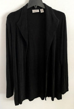 Chico's Travelers Open Front Cardigan Jacket Top Slinky Knit Black Size 1 /8-M