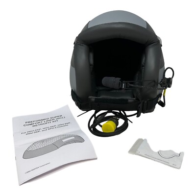 GENTEX FLIGHT HGU-55 FLIGHT HELMET MEDIUM w/CENTEX MICROPHONE USED