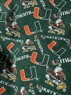 UM University Of Miami hurricanes College Cotton Fabric   ( 1/4 Yard )  9" x 42