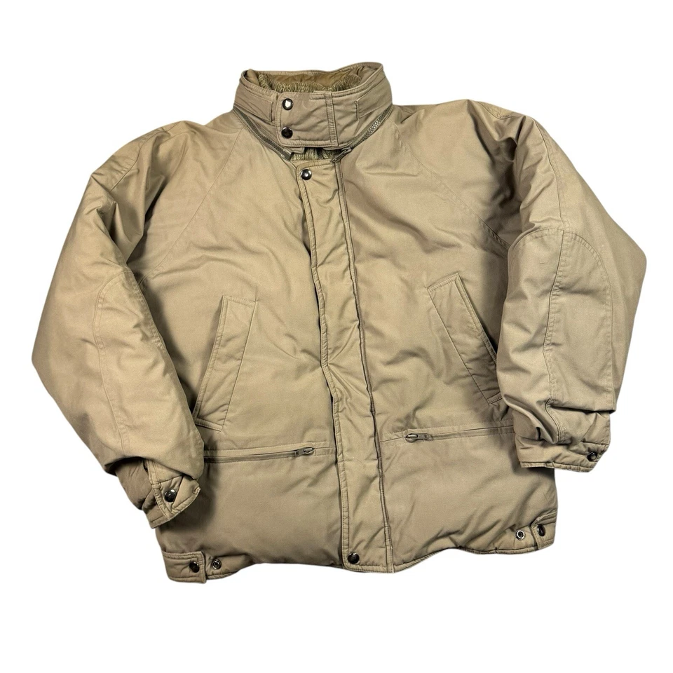 Hardy Amies London Down Jacket Flannel Lined Men's Medium Full Zip Vintage Hood - Image 3 of 4