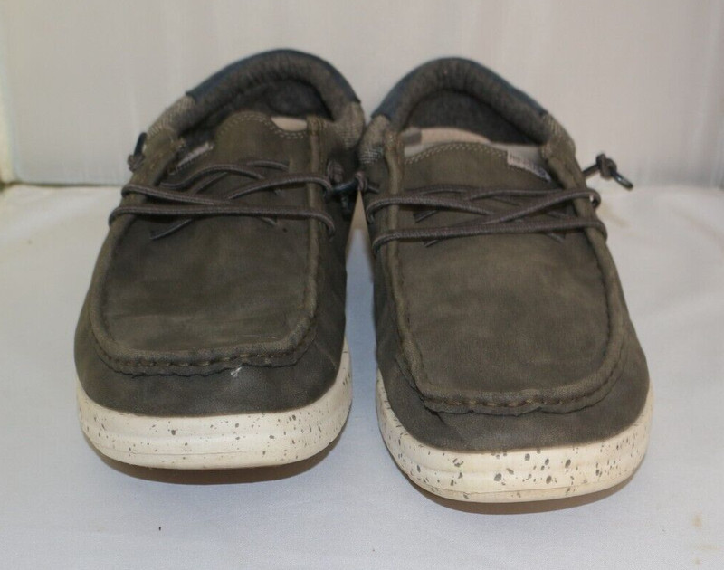 Mens dark gray HEY DUDE Paul slip on loafers US-12UK-11,EU-45