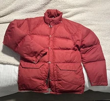 VTG 70s 80s Western Mountaineering No Hood Down Parka Puffer Jacket Red Size M