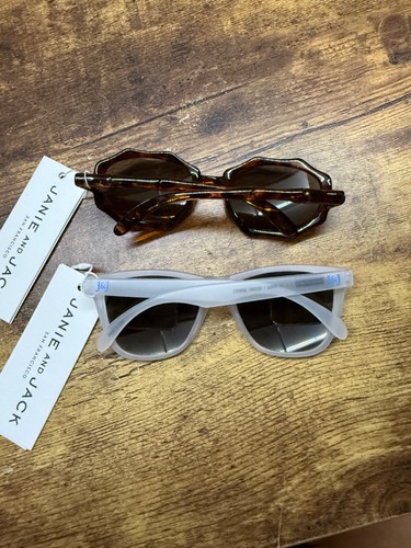 New Janie And Jack Toddler Sunglasses 2 pairs White and Brown 4 Years Old - Picture 2 of 4