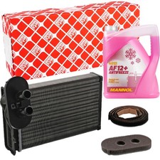 FEBI WÄRMETAUSCHER + 5L KÜHLMITTEL ROT passend für VW GOLF 4 PASSAT POLO AUDI A3