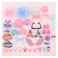 35 pcs LPS Accessories Playset Shoes Skirt Collar For Mini Pet Shop Kid Gift