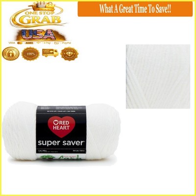 Super Saver White Acrylic Yarn 364 Yards for Knitting & Crochet