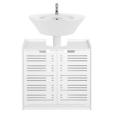 Under Sink Vanity Cabinet Bathroom Double Door Shelf Cupboard Basin Organizer